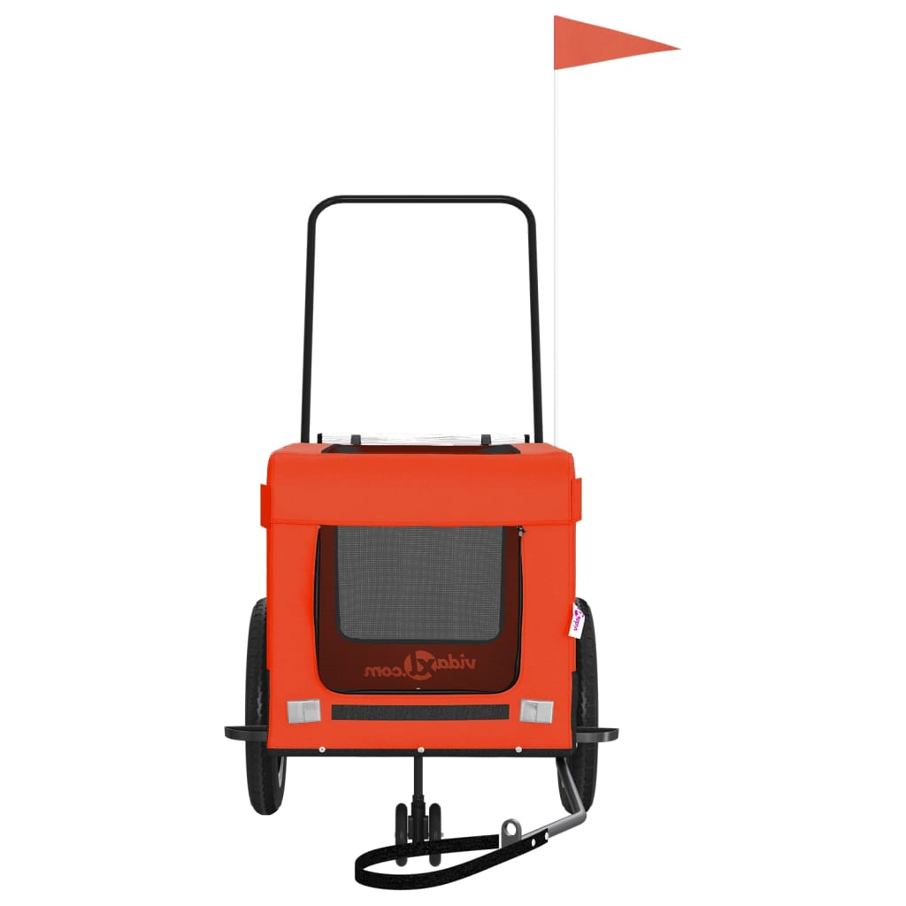 8720845770136_g_en_hd_3 vidaXL Pet Bike Trailer Orange and Black Oxford Fabric and Iron - Image 5