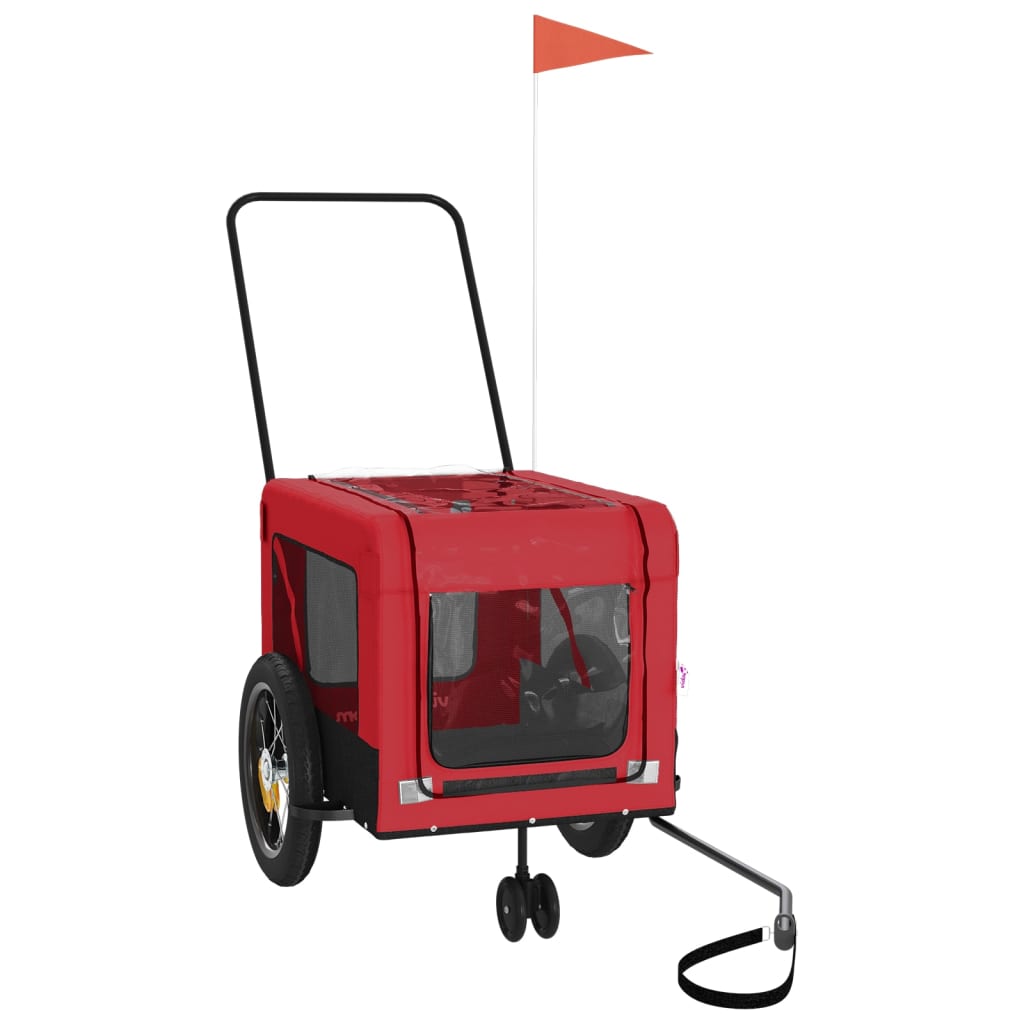 8720845770143_g_en_hd_1 vidaXL Pet Bike Trailer Red and Black Oxford Fabric and Iron - Image 3