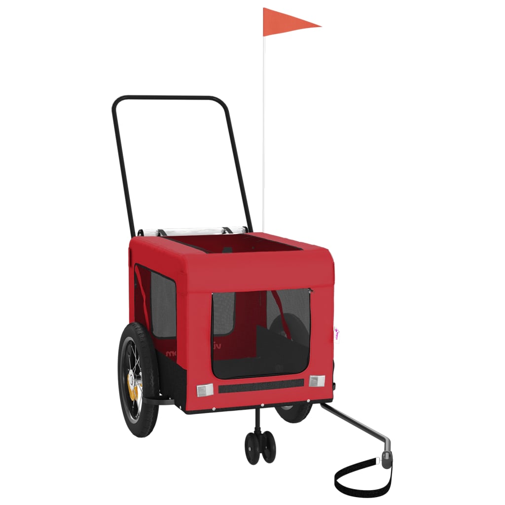 8720845770143_g_en_hd_2 vidaXL Pet Bike Trailer Red and Black Oxford Fabric and Iron - Image 4