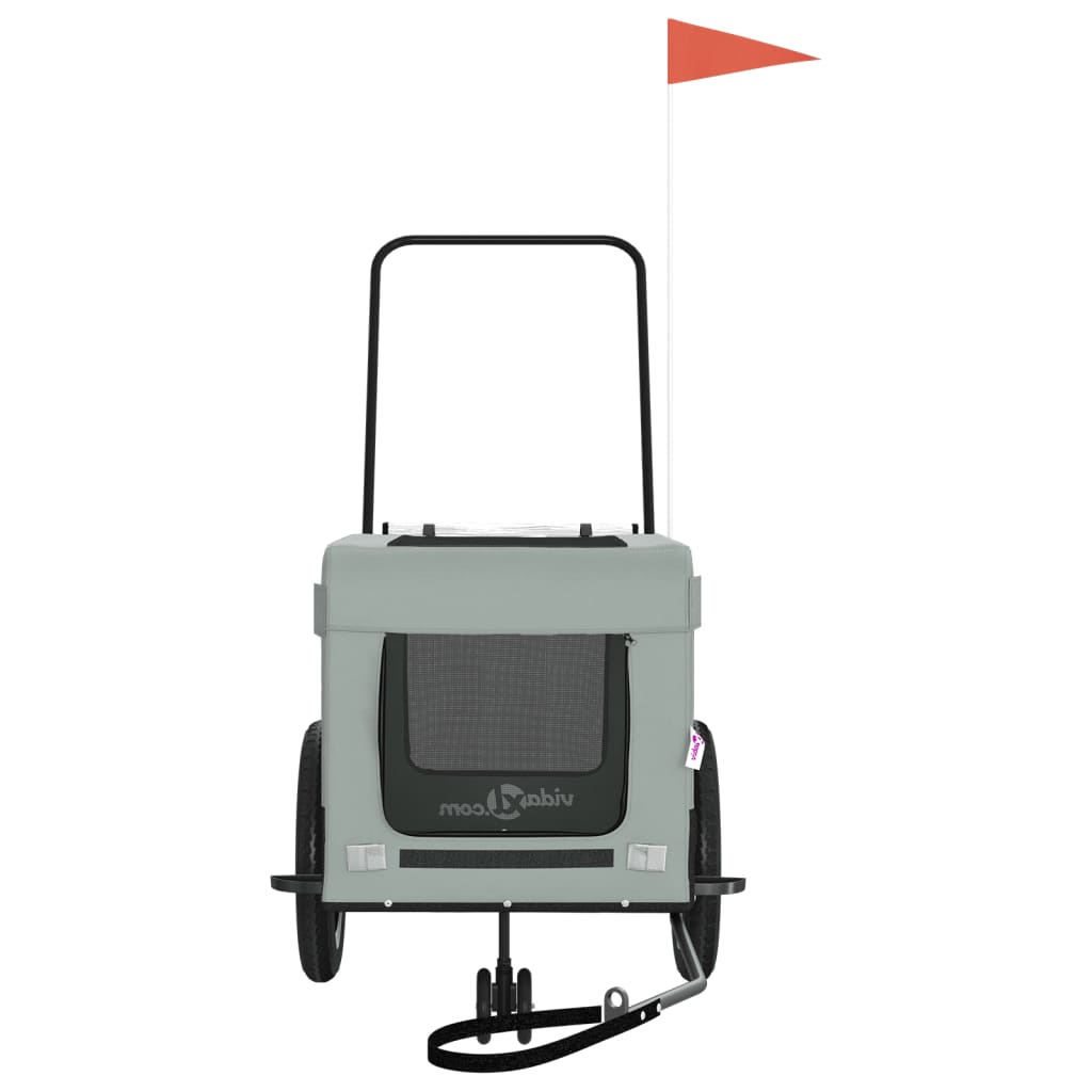 8720845770150_g_en_hd_3 vidaXL Pet Bike Trailer Grey and Black Oxford Fabric and Iron - Image 5