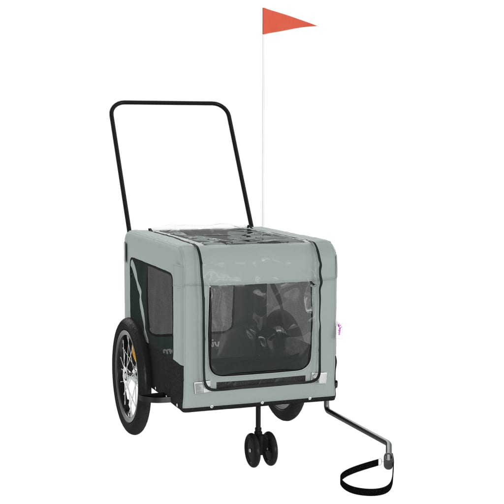 8720845770228_a_en_hd_1 vidaXL Pet Bike Trailer Grey and Black Oxford Fabric and Iron - Image 2