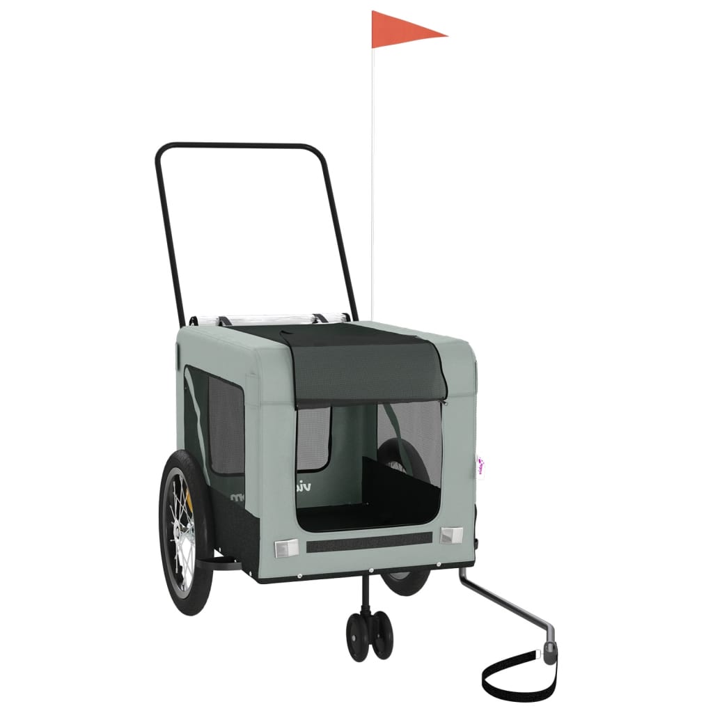 8720845770228_g_en_hd_1 vidaXL Pet Bike Trailer Grey and Black Oxford Fabric and Iron - Image 3