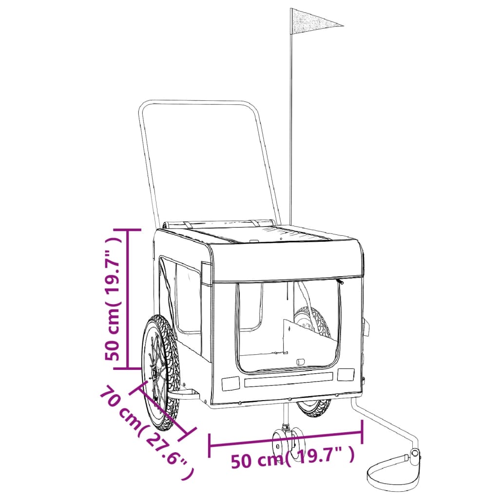 8720845770228_g_en_hd_11 vidaXL Pet Bike Trailer Grey and Black Oxford Fabric and Iron - Image 13