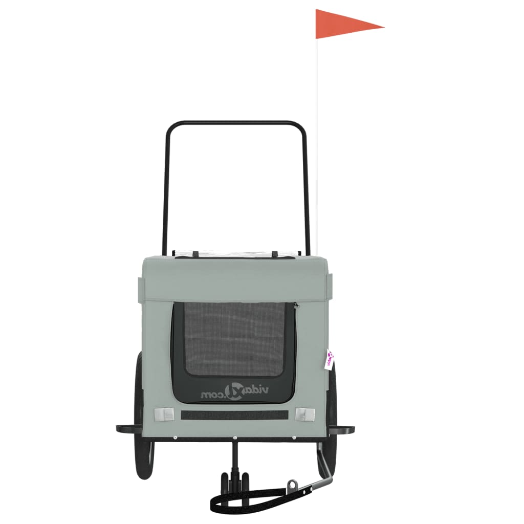 8720845770228_g_en_hd_3 vidaXL Pet Bike Trailer Grey and Black Oxford Fabric and Iron - Image 5