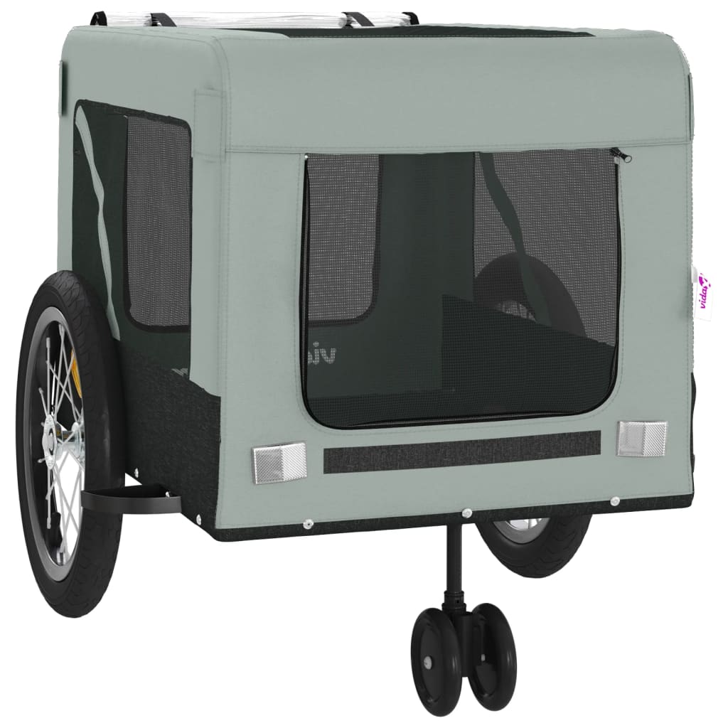 8720845770228_g_en_hd_4 vidaXL Pet Bike Trailer Grey and Black Oxford Fabric and Iron - Image 6