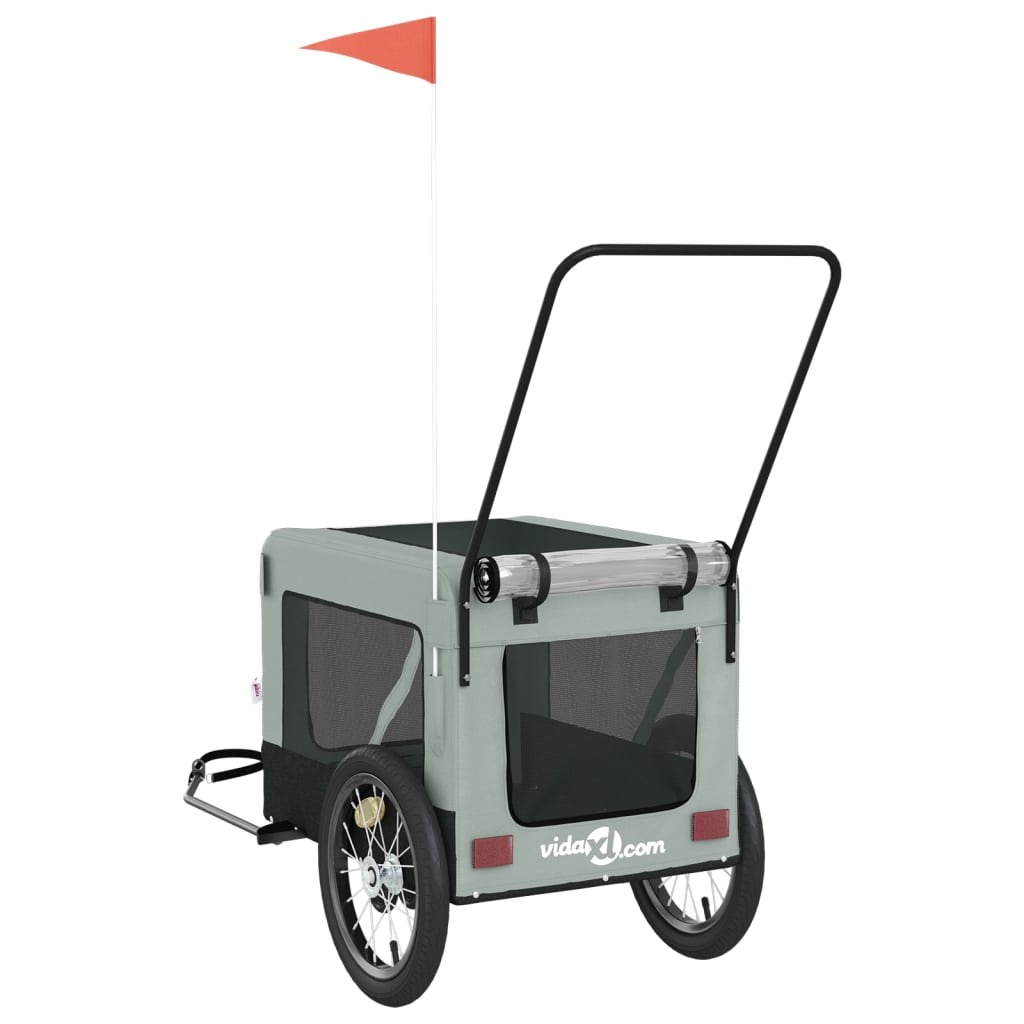 8720845770228_g_en_hd_7 vidaXL Pet Bike Trailer Grey and Black Oxford Fabric and Iron - Image 9