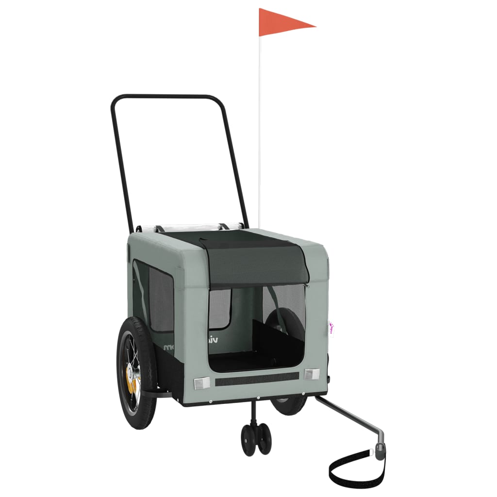 8720845770297_a_en_hd_1 vidaXL Pet Bike Trailer Grey and Black Oxford Fabric and Iron - Image 2