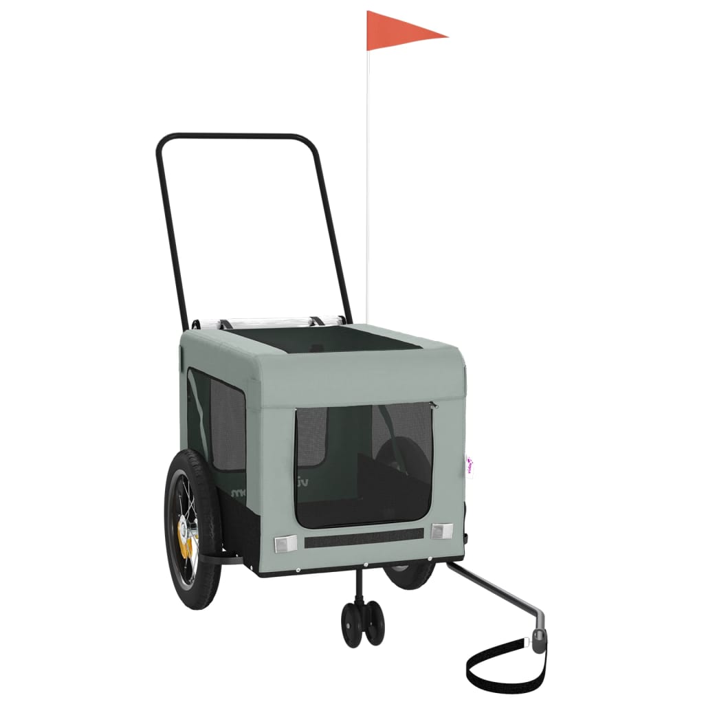 8720845770297_g_en_hd_2 vidaXL Pet Bike Trailer Grey and Black Oxford Fabric and Iron - Image 4