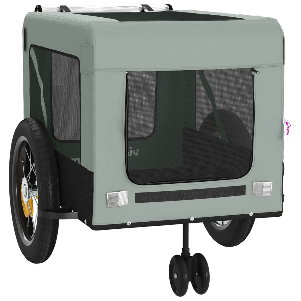 8720845770297_g_en_hd_4 vidaXL Pet Bike Trailer Grey and Black Oxford Fabric and Iron - Image 6