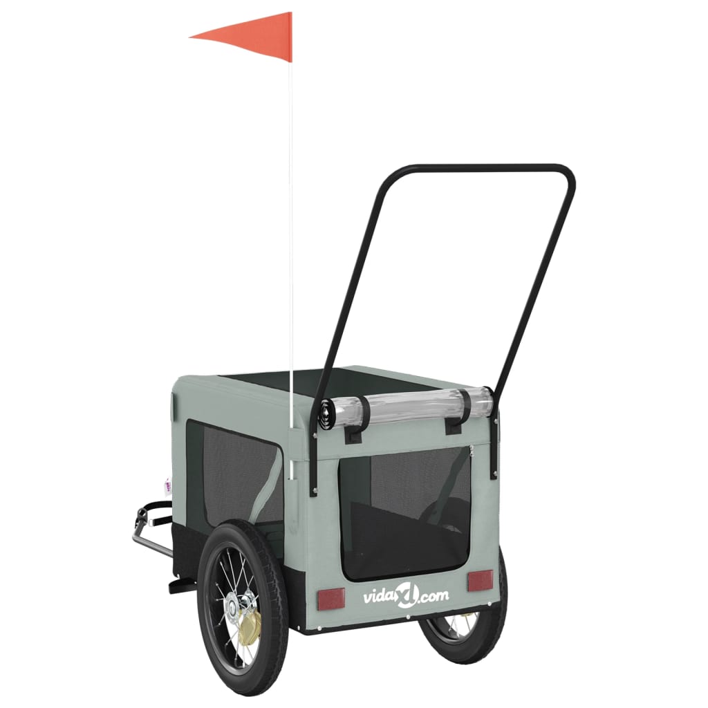 8720845770297_g_en_hd_7 vidaXL Pet Bike Trailer Grey and Black Oxford Fabric and Iron - Image 9