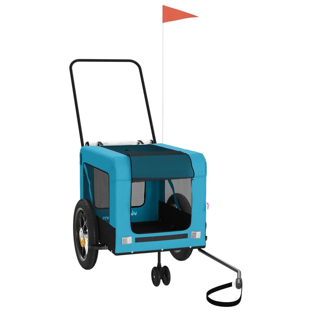 8720845770310_a_en_hd_1 vidaXL Pet Bike Trailer Blue and Black Oxford Fabric and Iron - Image 2