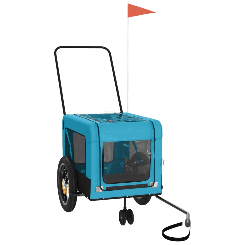 8720845770310_g_en_hd_1 vidaXL Pet Bike Trailer Blue and Black Oxford Fabric and Iron - Image 3