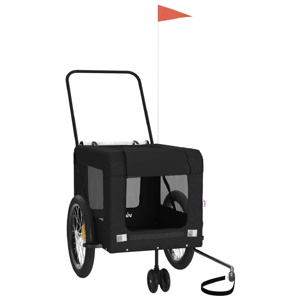 8720845770327_a_en_hd_1 vidaXL Pet Bike Trailer Black Oxford Fabric and Iron - Image 2
