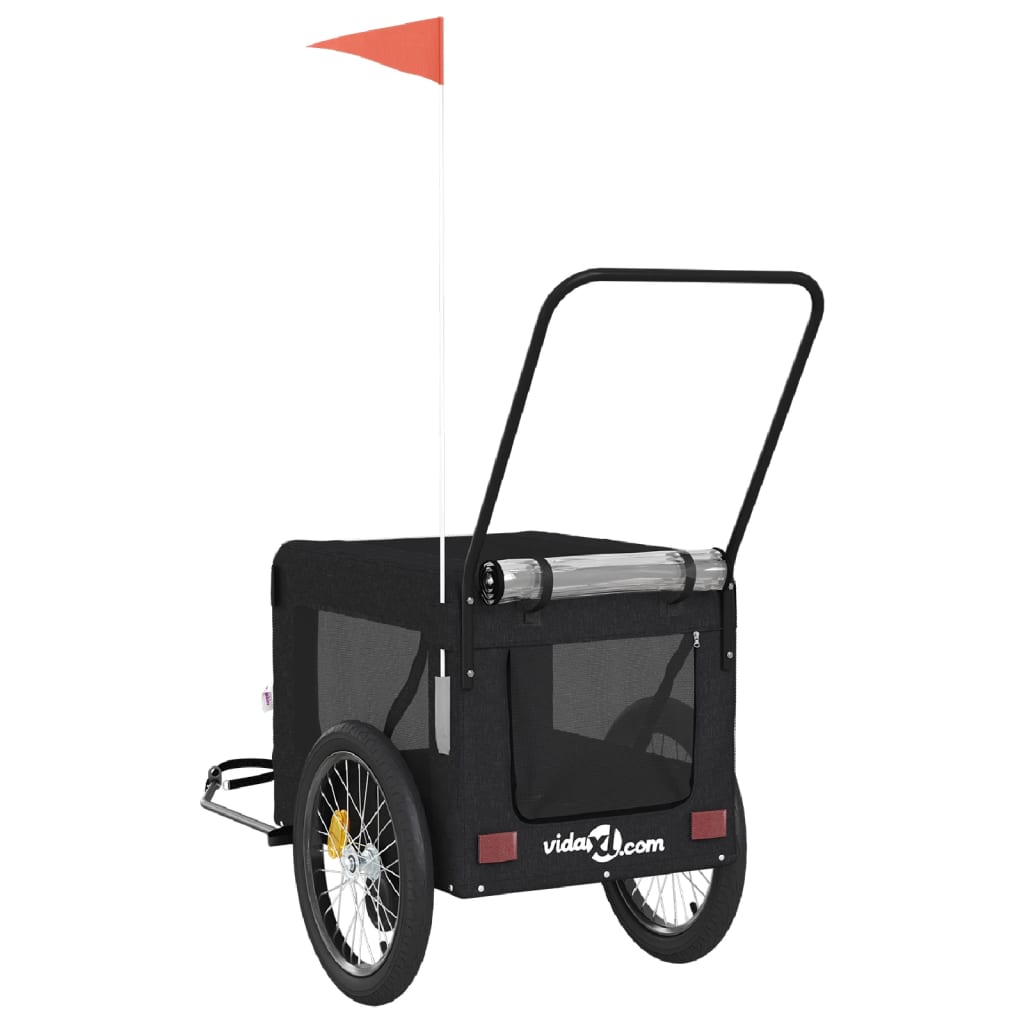 8720845770327_g_en_hd_7 vidaXL Pet Bike Trailer Black Oxford Fabric and Iron - Image 9