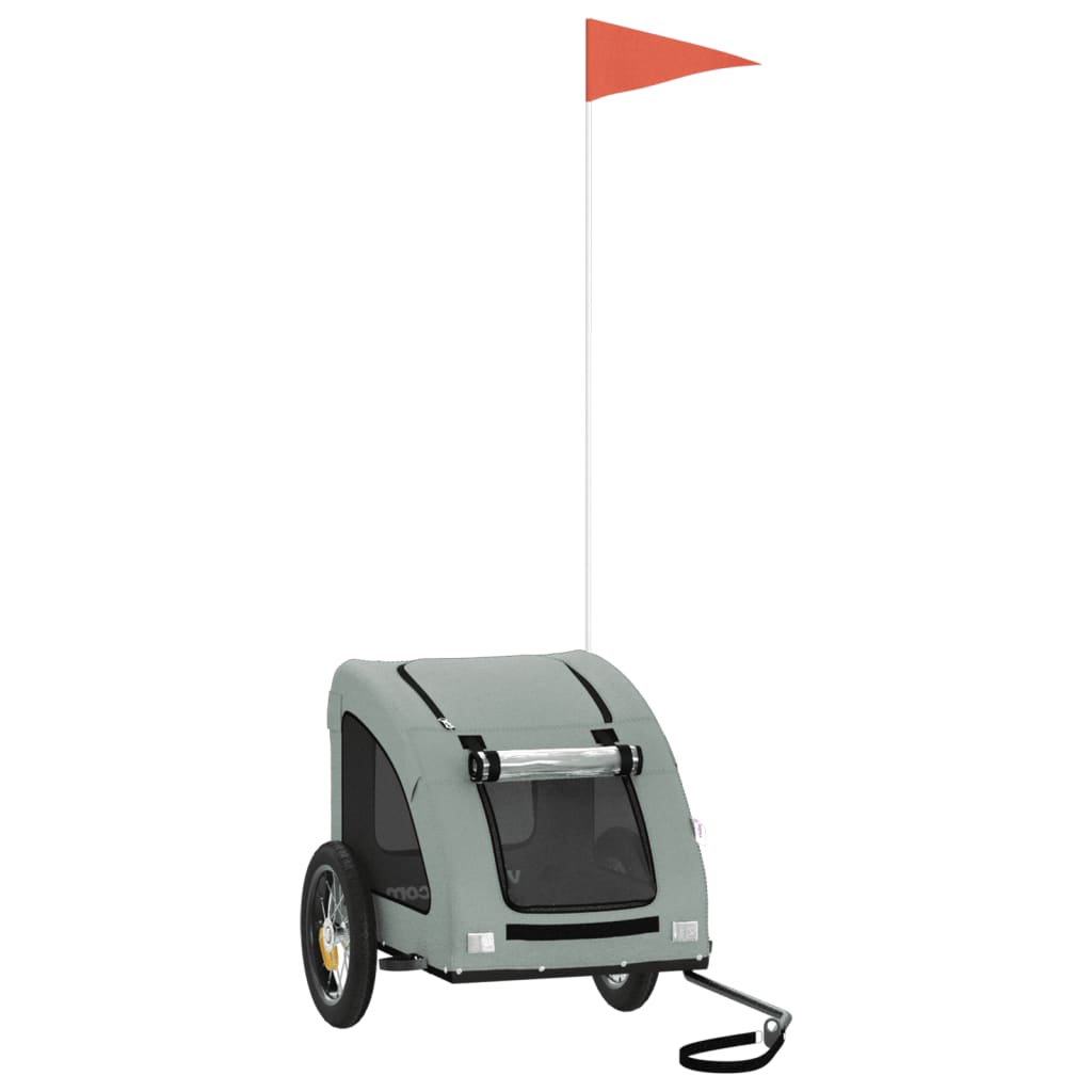 8720845770365_a_en_hd_1 vidaXL Pet Bike Trailer Grey Oxford Fabric and Iron - Image 2