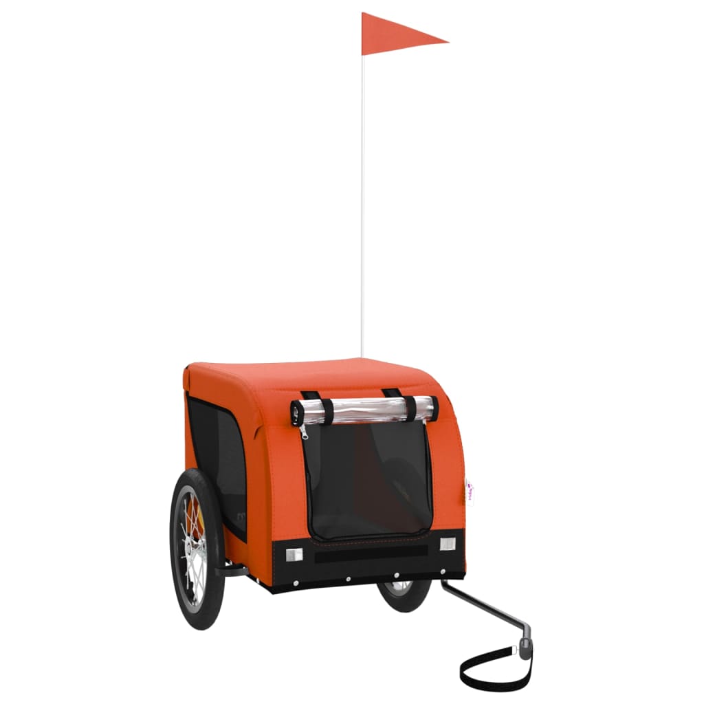8720845770839_a_en_hd_1 vidaXL Pet Bike Trailer Orange and Black Oxford Fabric and Iron - Image 2