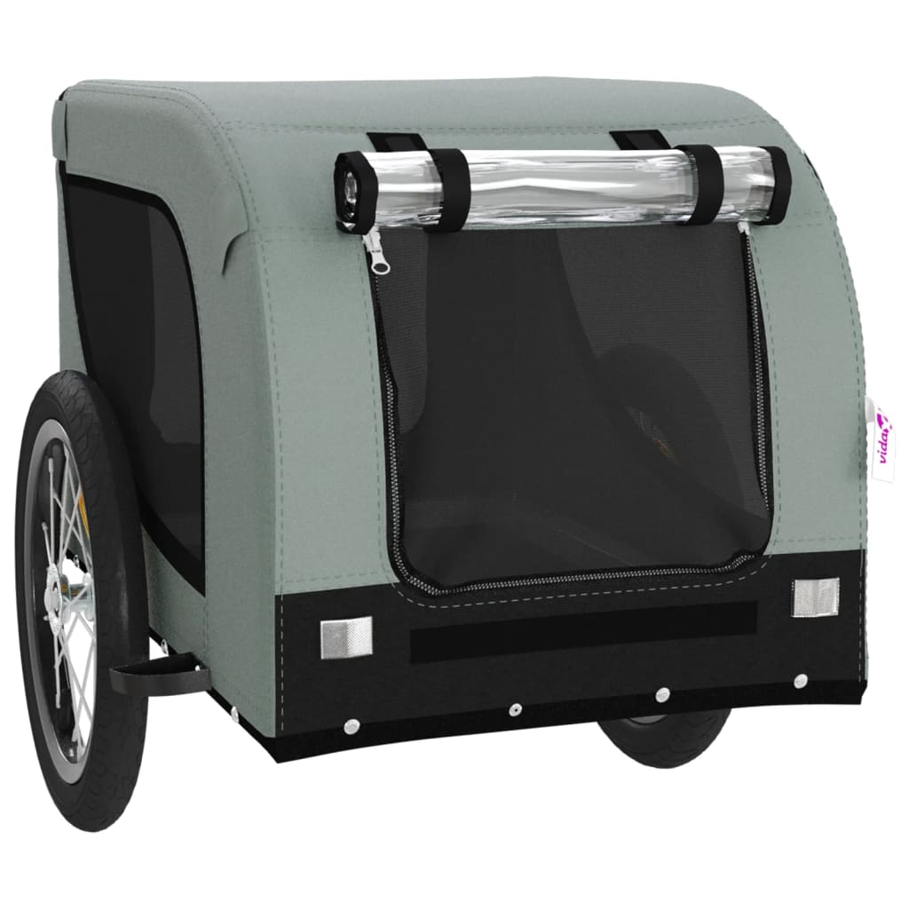 8720845770853_g_en_hd_2 vidaXL Pet Bike Trailer Grey and Black Oxford Fabric and Iron - Image 4