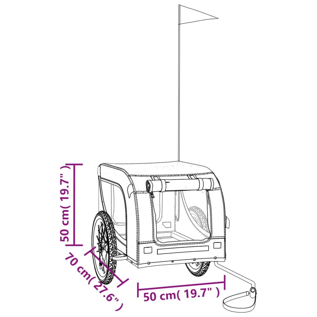 8720845770884_g_en_hd_9 vidaXL Pet Bike Trailer Black Oxford Fabric and Iron - Image 11