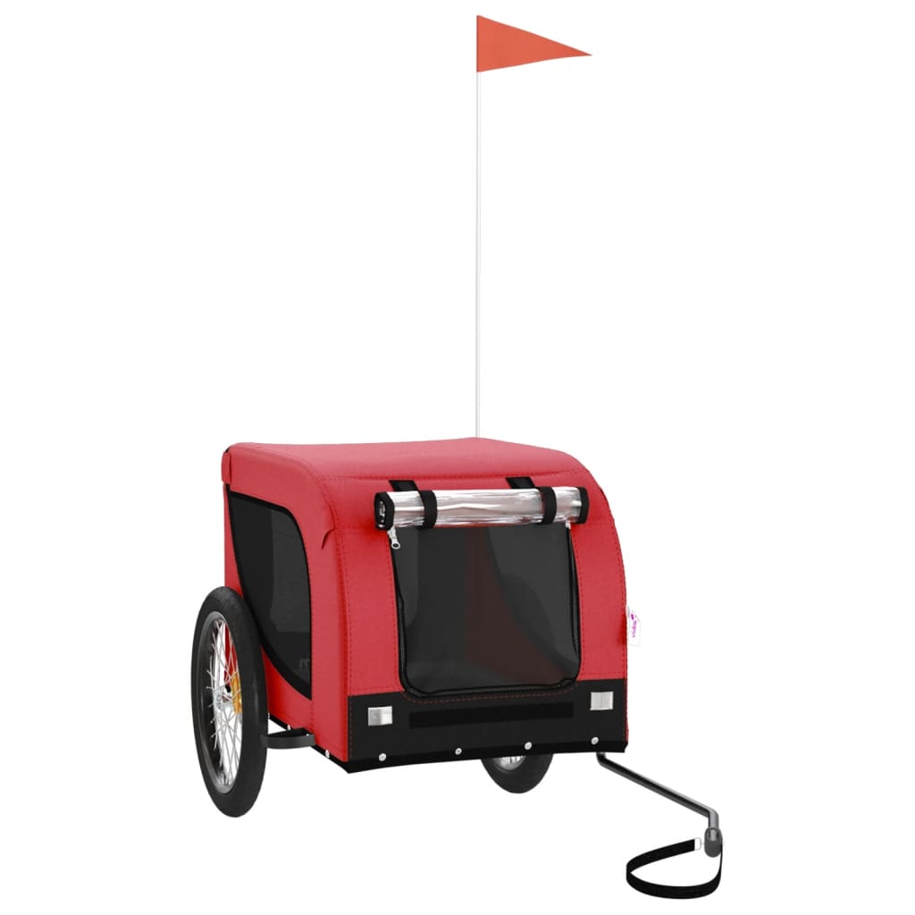 8720845770914_a_en_hd_1 vidaXL Pet Bike Trailer Red and Black Oxford Fabric and Iron - Image 2