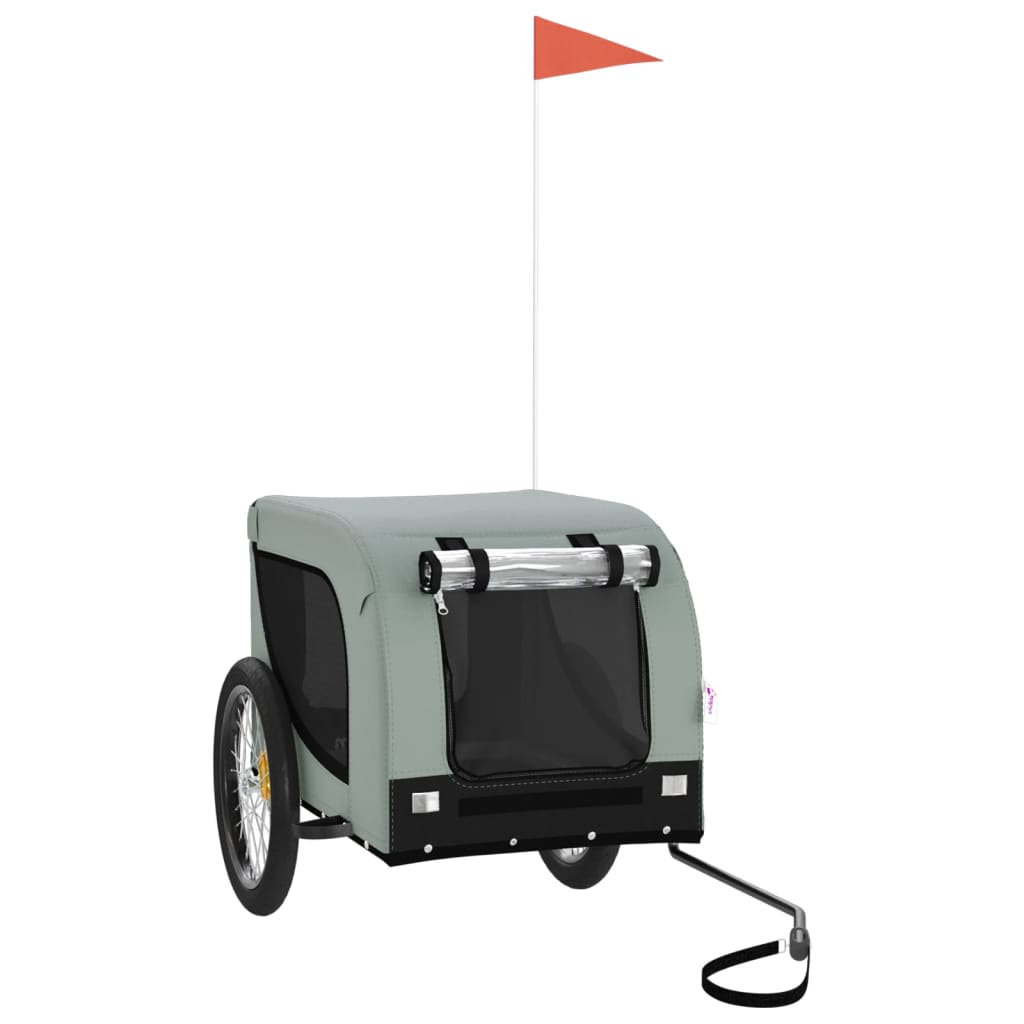 8720845770921_a_en_hd_1 vidaXL Pet Bike Trailer Grey and Black Oxford Fabric and Iron - Image 2