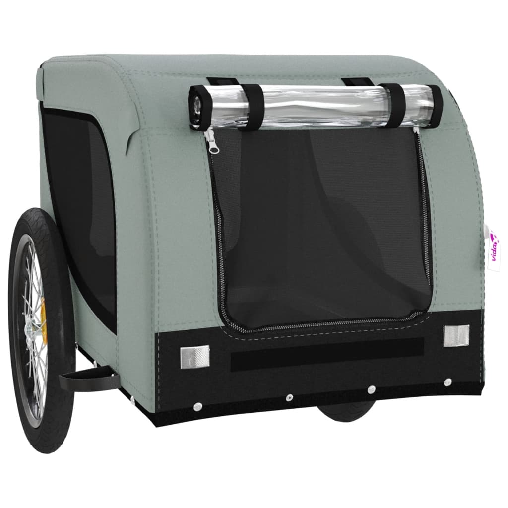 8720845770921_g_en_hd_2 vidaXL Pet Bike Trailer Grey and Black Oxford Fabric and Iron - Image 4
