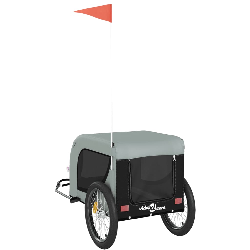 8720845770921_g_en_hd_5 vidaXL Pet Bike Trailer Grey and Black Oxford Fabric and Iron - Image 7