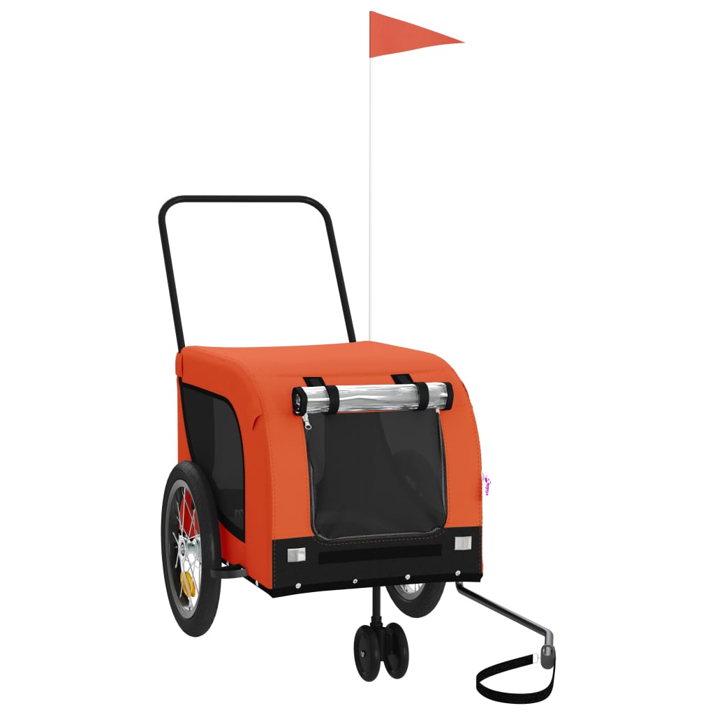 8720845771041_a_en_hd_1 vidaXL Pet Bike Trailer Orange and Black Oxford Fabric and Iron - Image 2