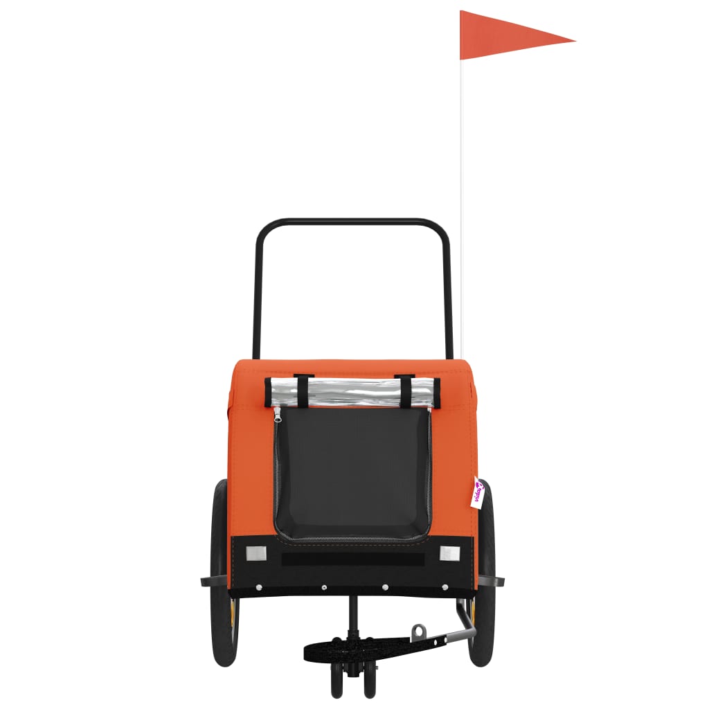 8720845771041_g_en_hd_1 vidaXL Pet Bike Trailer Orange and Black Oxford Fabric and Iron - Image 3