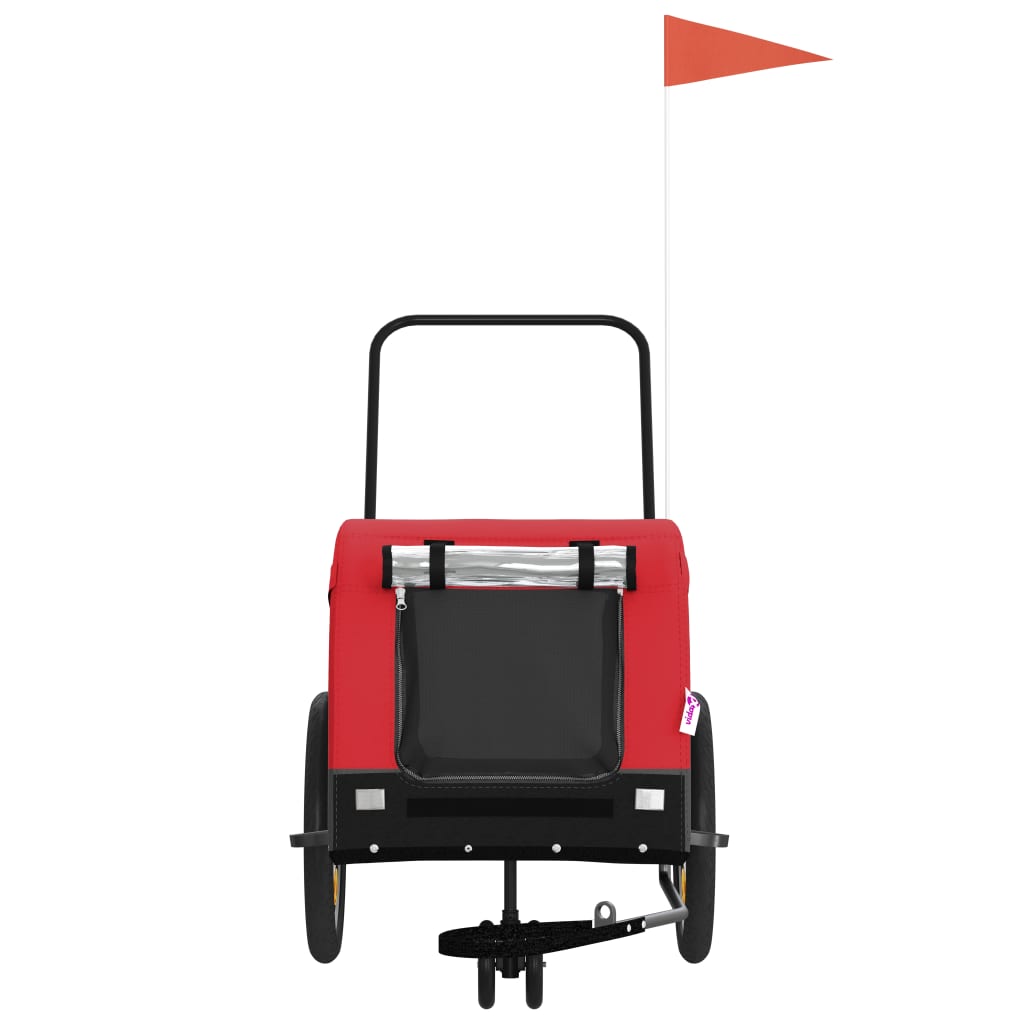 8720845771058_g_en_hd_1 vidaXL Pet Bike Trailer Red and Black Oxford Fabric and Iron - Image 3