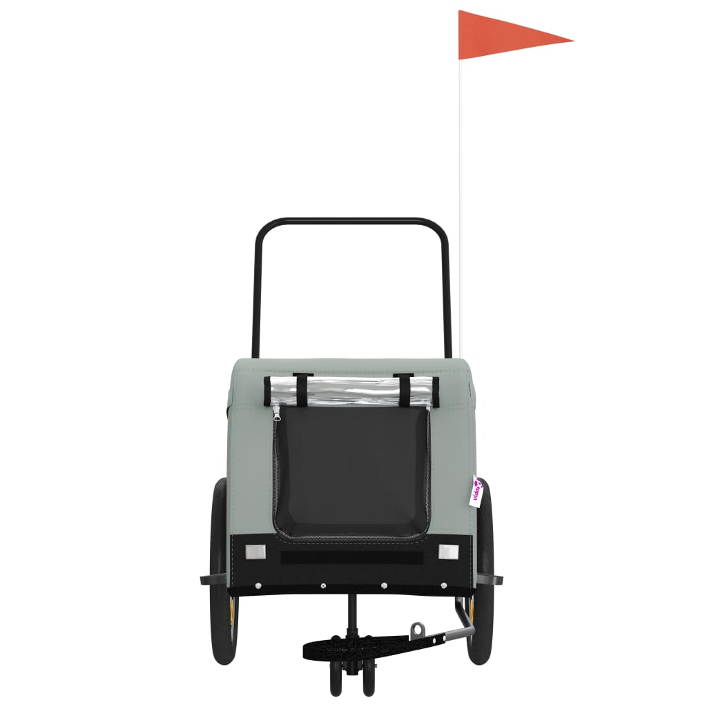8720845771065_g_en_hd_1 vidaXL Pet Bike Trailer Grey and Black Oxford Fabric and Iron - Image 3