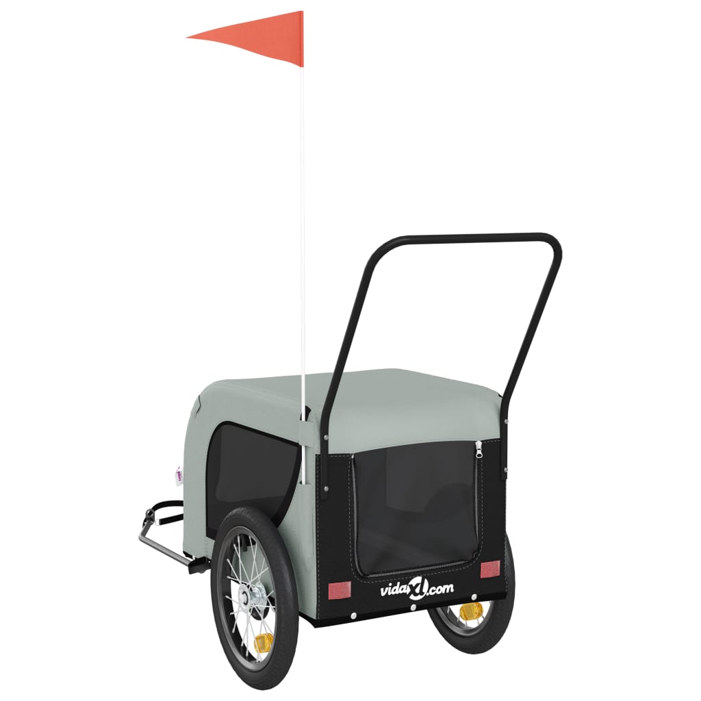 8720845771065_g_en_hd_5 vidaXL Pet Bike Trailer Grey and Black Oxford Fabric and Iron - Image 7