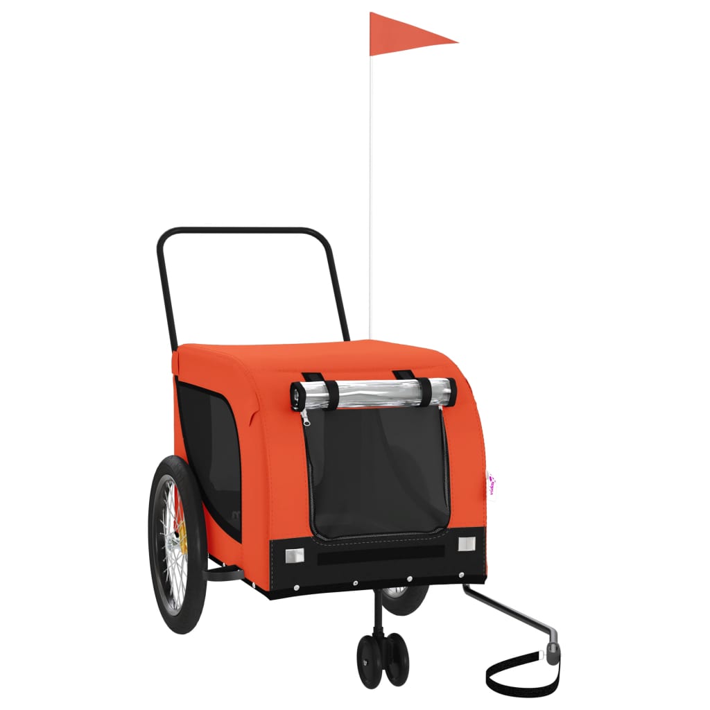 8720845771119_a_en_hd_1 vidaXL Pet Bike Trailer Orange and Black Oxford Fabric and Iron - Image 2