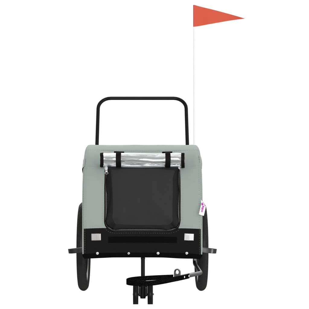 8720845771133_g_en_hd_1 vidaXL Pet Bike Trailer Grey and Black Oxford Fabric and Iron - Image 3