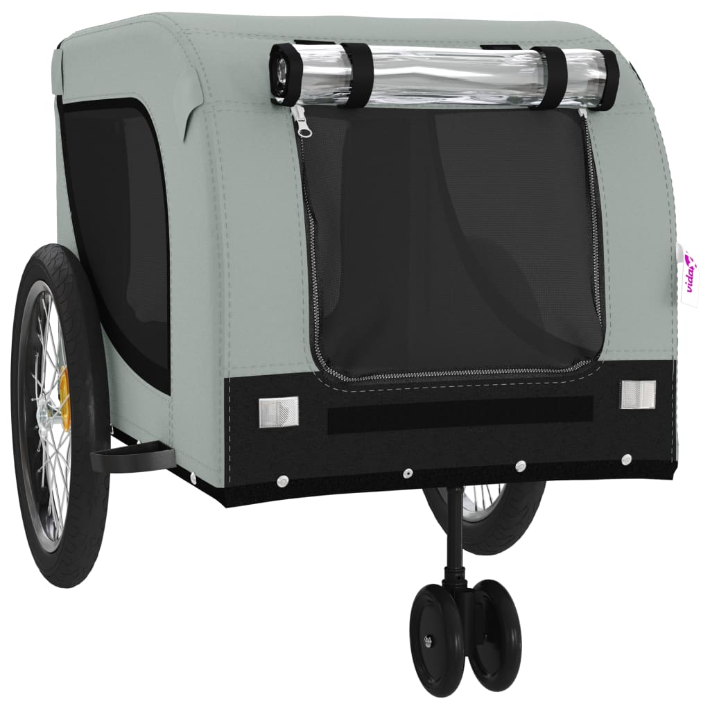 8720845771133_g_en_hd_2 vidaXL Pet Bike Trailer Grey and Black Oxford Fabric and Iron - Image 4