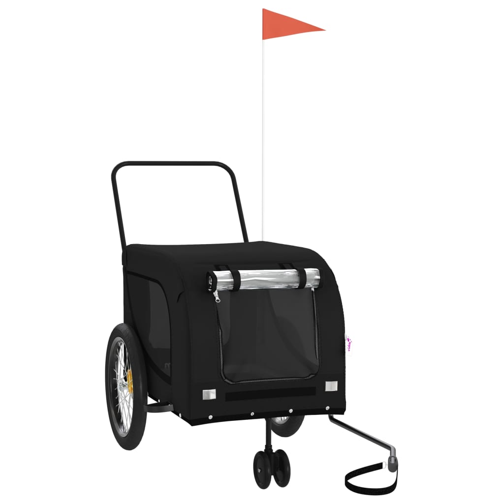 8720845771164_a_en_hd_1 vidaXL Pet Bike Trailer Black Oxford Fabric and Iron - Image 2