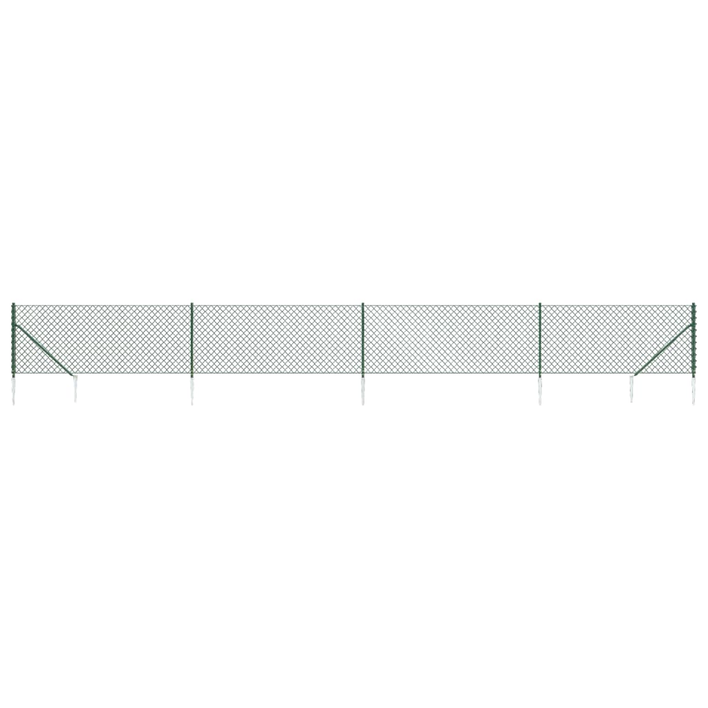 8720845771355_a_en_hd_1 vidaXL Chain Link Fence with Spike Anchors Green 1x10 m - Image 2