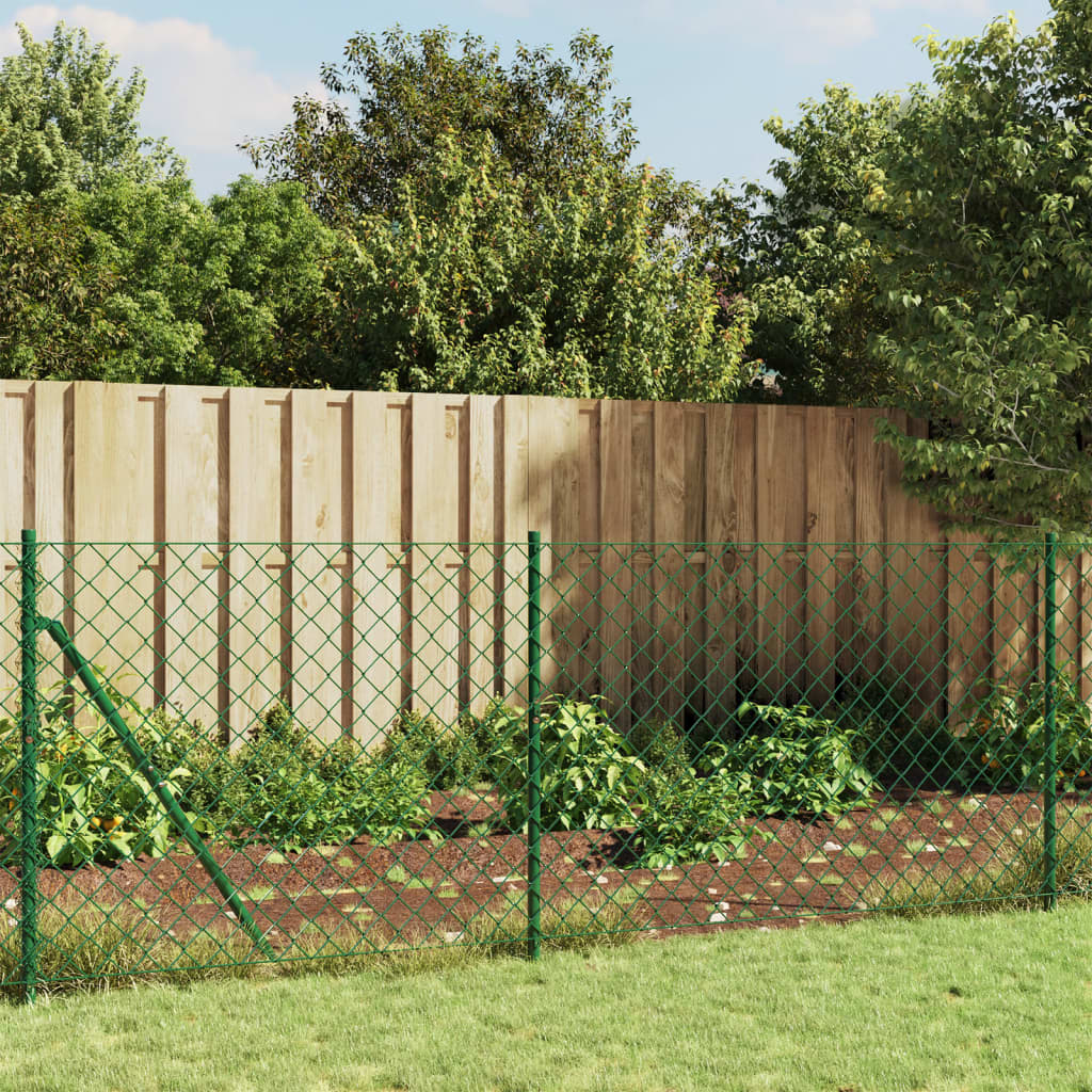 8720845771355_m_en_hd_1 vidaXL Chain Link Fence with Spike Anchors Green 1x10 m - Image 1
