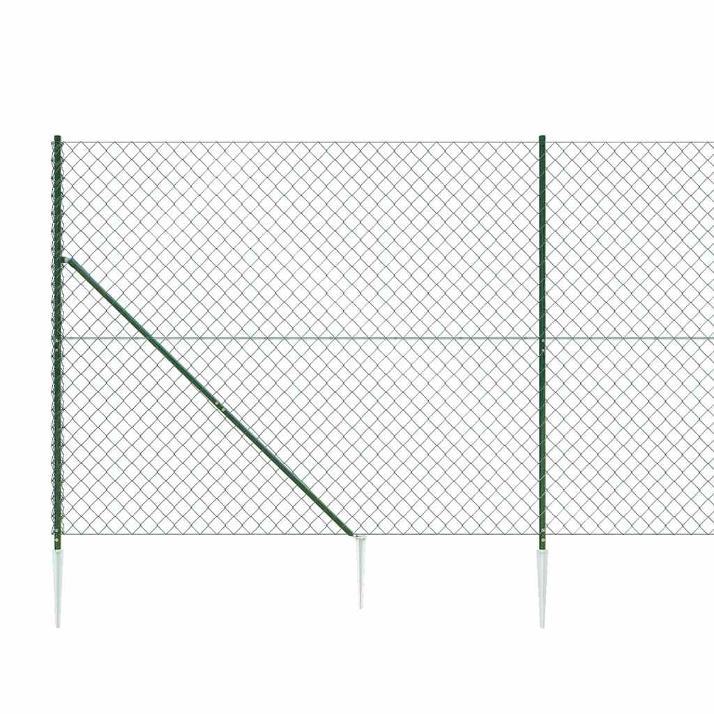 8720845771379_g_en_hd_3 vidaXL Chain Link Fence with Spike Anchors Green 1.4x10 m - Image 5