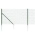 vidaXL Chain Link Fence with Spike Anchors Green 1x25 m - Image 4