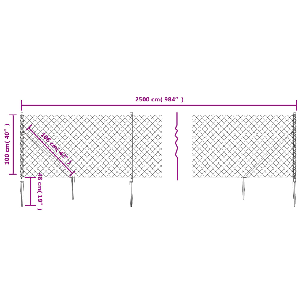 8720845771430_g_en_hd_3 vidaXL Chain Link Fence with Spike Anchors Green 1x25 m - Image 5
