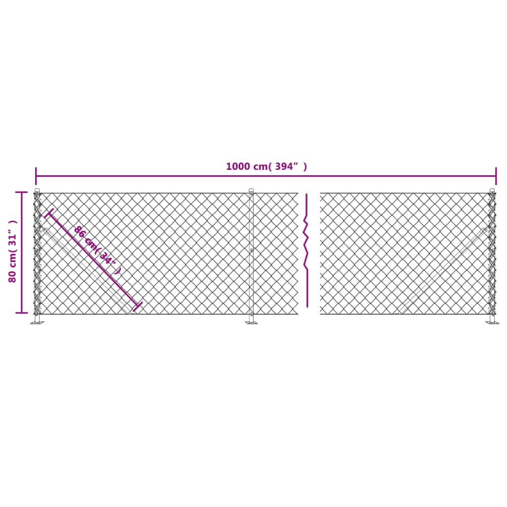 8720845771508_g_en_hd_4 vidaXL Chain Link Fence with Flange Green 0.8x10 m - Image 6