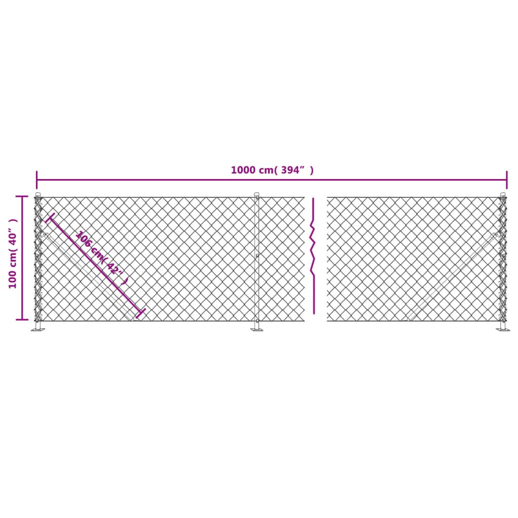 8720845771515_g_en_hd_4 vidaXL Chain Link Fence with Flange Green 1x10 m - Image 6