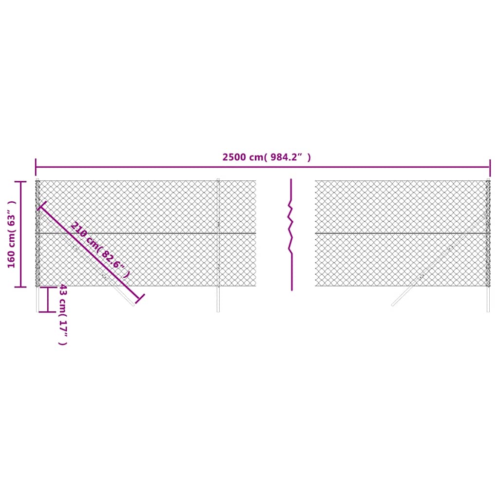 8720845771782_g_en_hd_4 vidaXL Chain Link Fence Anthracite 1.6x25 m - Image 6