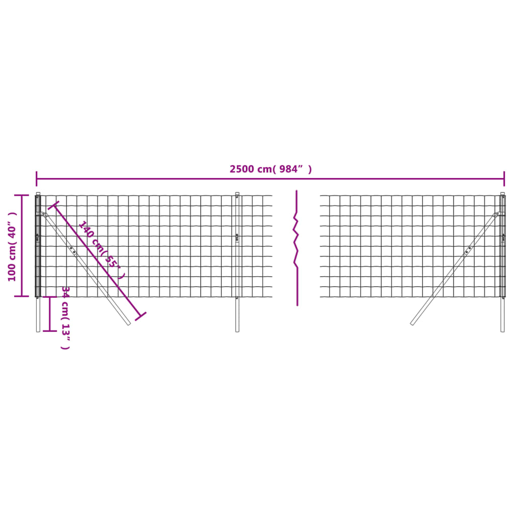 8720845778309_g_en_hd_3 vidaXL Wire Mesh Fence Green 1x25 m Galvanised Steel - Image 5