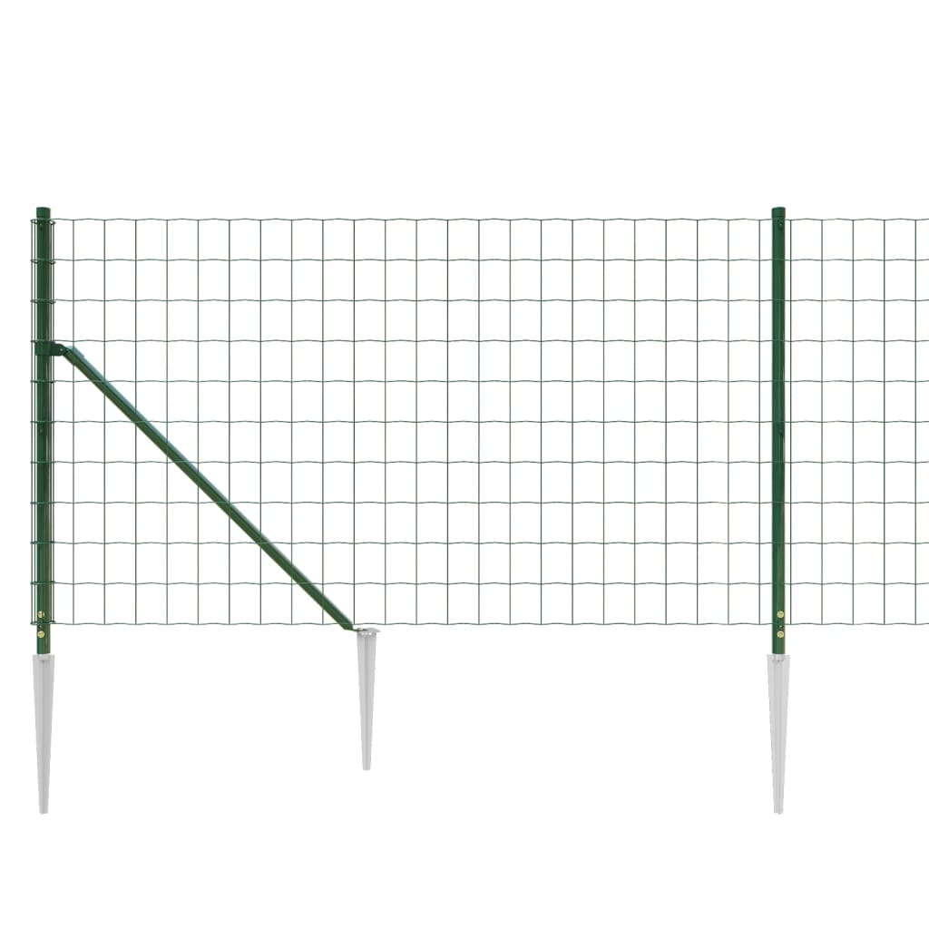 8720845778620_g_en_hd_2 vidaXL Wire Mesh Fence with Spike Anchors Green 1x25 m - Image 4