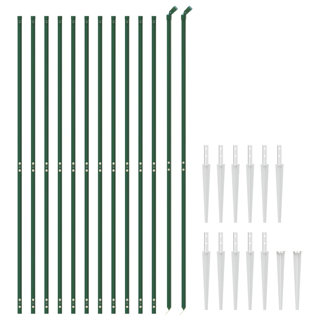 8720845778651_g_en_hd_1 vidaXL Wire Mesh Fence with Spike Anchors Green 1.6x25 m - Image 3