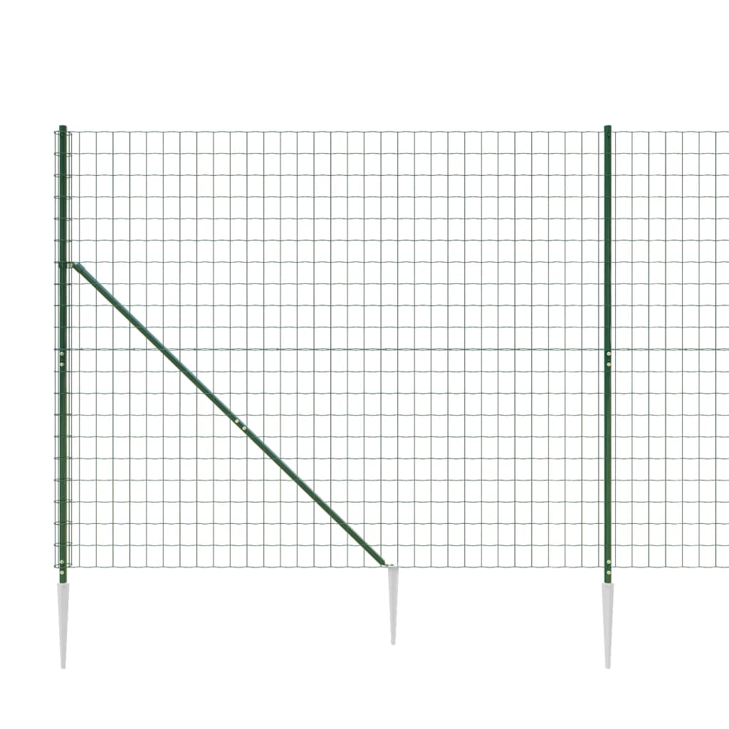 8720845778651_g_en_hd_2 vidaXL Wire Mesh Fence with Spike Anchors Green 1.6x25 m - Image 4