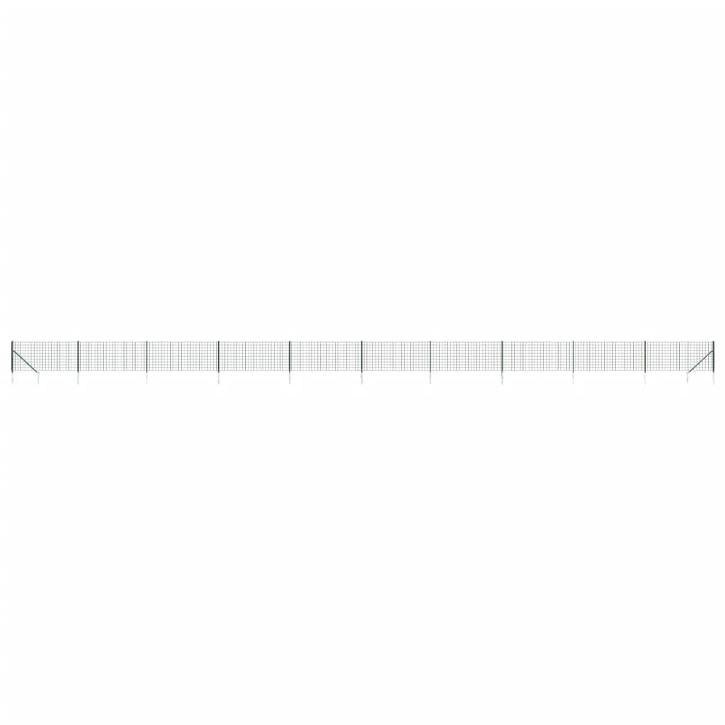 8720845778774_a_en_hd_1 vidaXL Wire Mesh Fence with Spike Anchors Green 0.8x25 m - Image 2
