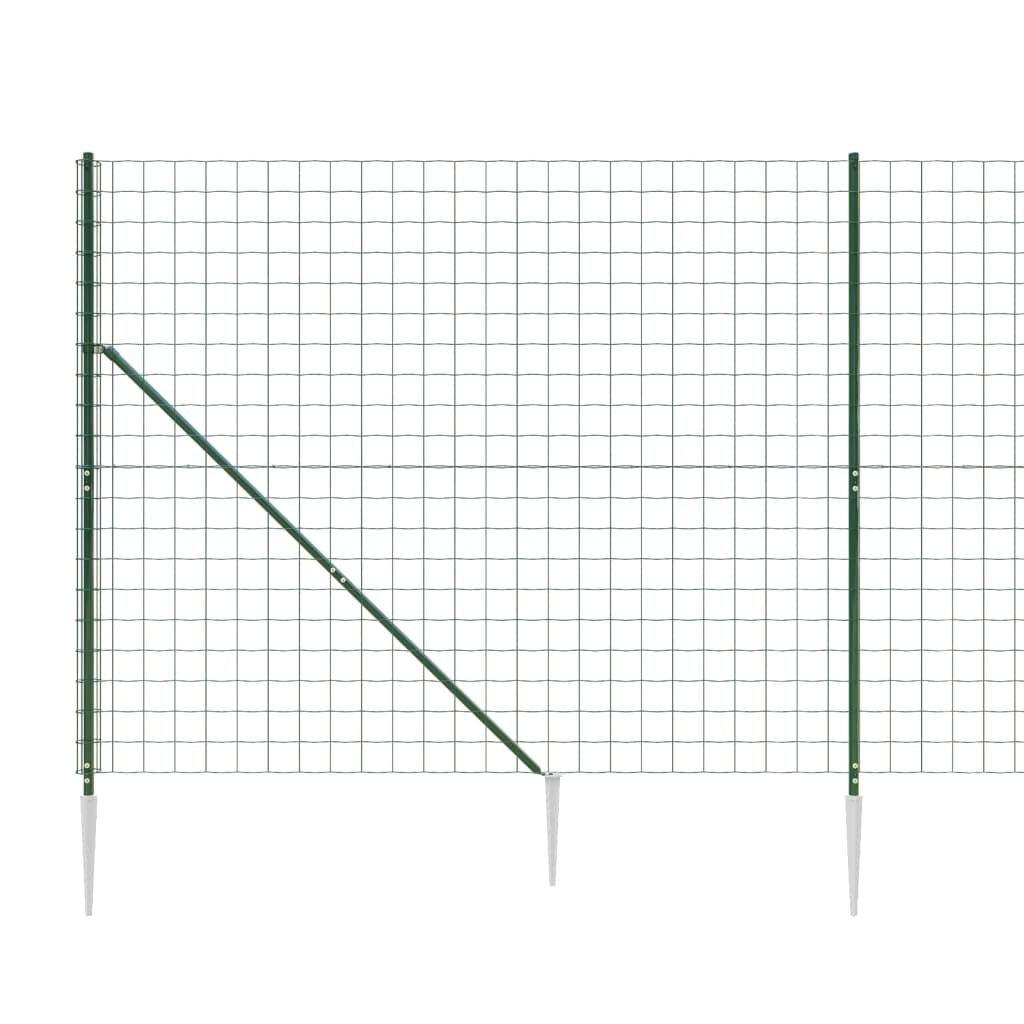 8720845778811_g_en_hd_2 vidaXL Wire Mesh Fence with Spike Anchors Green 1.6x25 m - Image 4
