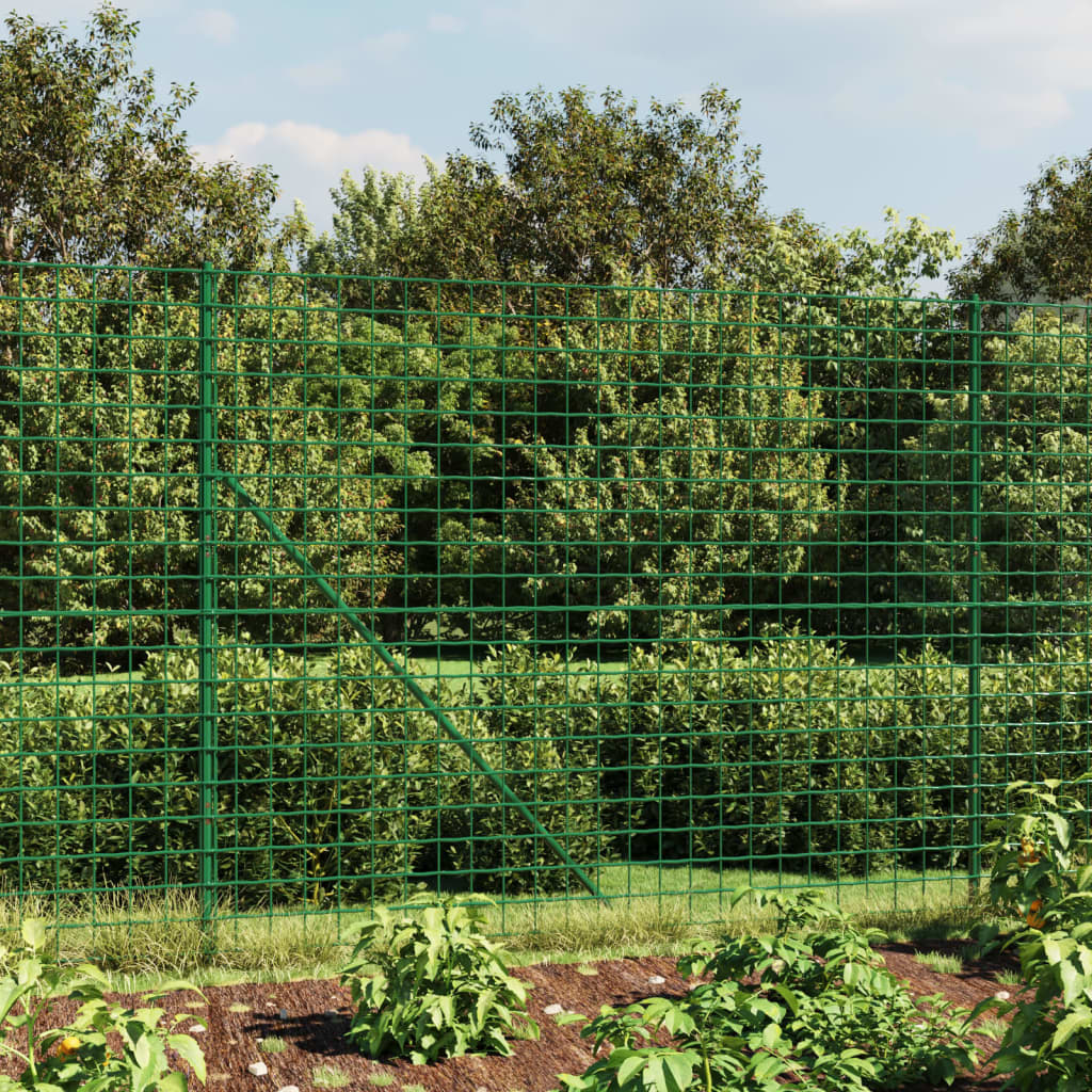 8720845778811_m_en_hd_1 vidaXL Wire Mesh Fence with Spike Anchors Green 1.6x25 m - Image 1